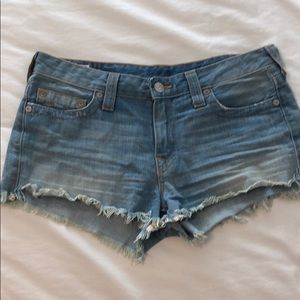 True Religion Dana Cut Off Denim Shorts